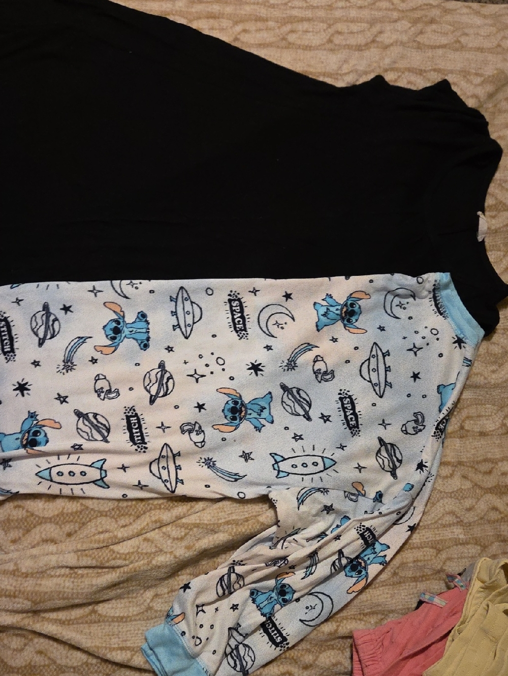 Nightgown Bundle- Stitch Long Sleeve And Plain Black Short Sleeve